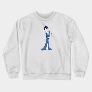 Blue geisha and butterfly Crewneck Sweatshirt